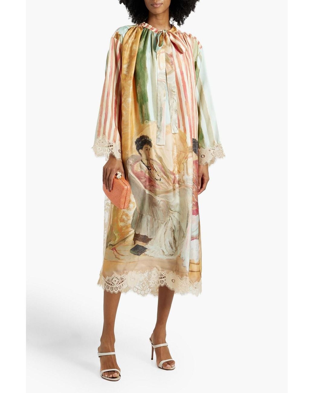 chinese dress ladies Zimmermann The Ginger Strapless Midi Dress in Pink/Yellow Floral main image 0