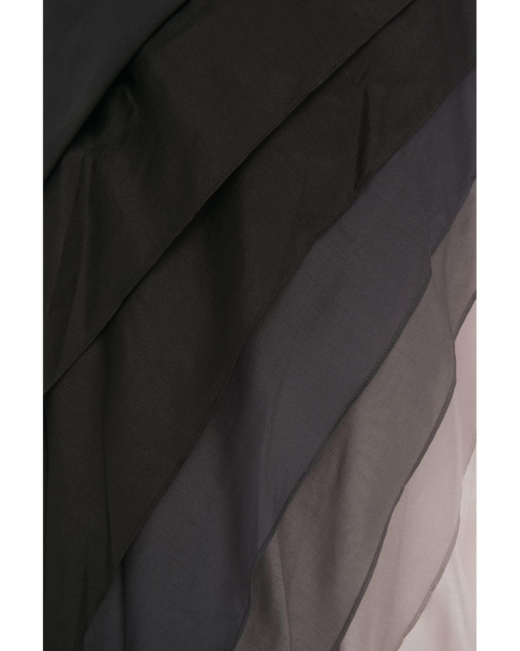 Halston heritage satin and organza cheap tiered gown