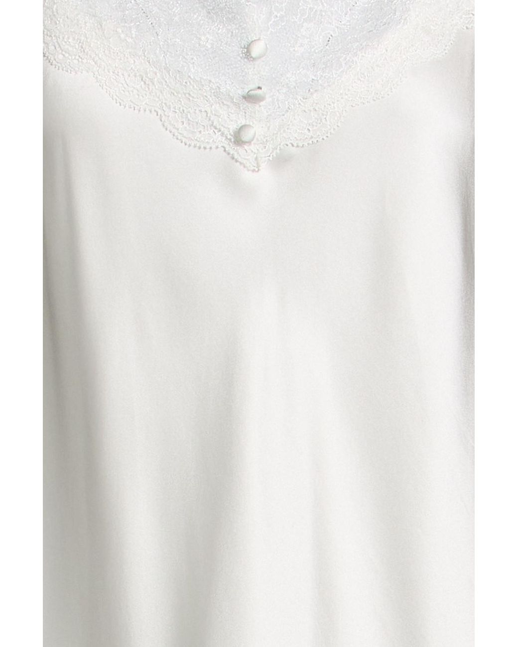 Maje White Lace-Paneled Satin Camisole