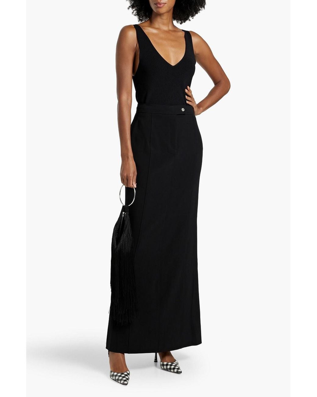 10 Crosby Derek Lam Black Raye Crepe Maxi Skirt
