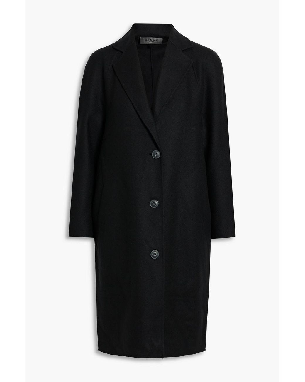 Rag & Bone Raya Woolblend Felt Coat in Black Lyst