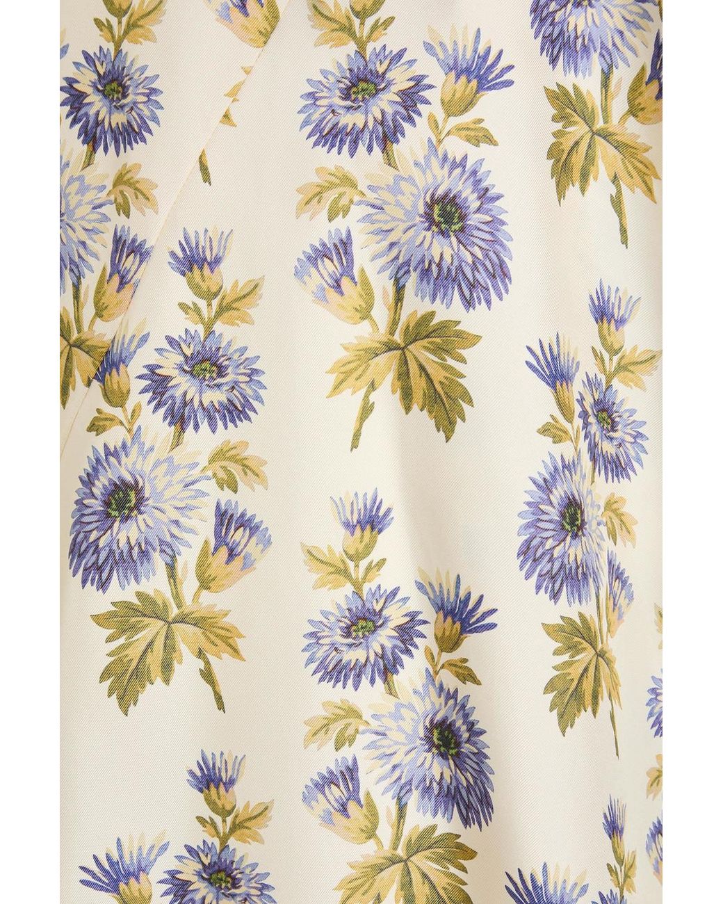 Etro White Ruffled Floral-print Silk-blend Twill Midi Wrap Dress