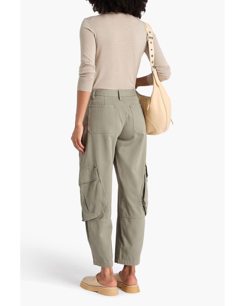 FRAME Green The Bubble High-Rise Barrel-Leg Jeans