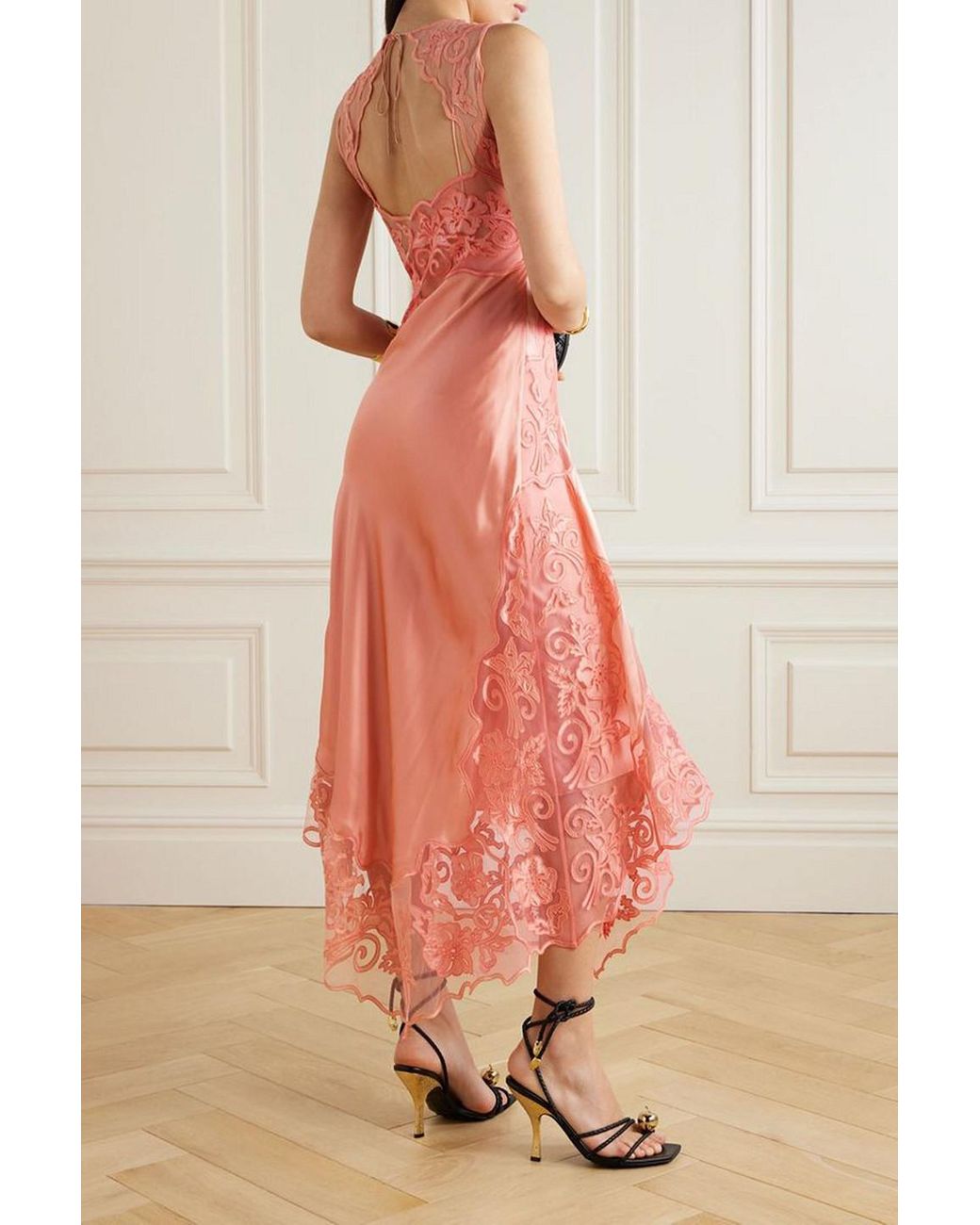 knee length dresses for ladies Ulla Johnson Asymmetric Midi Dress Aurelie Bordeaux Silk-Blend Fil Cou   Celebrity Owned