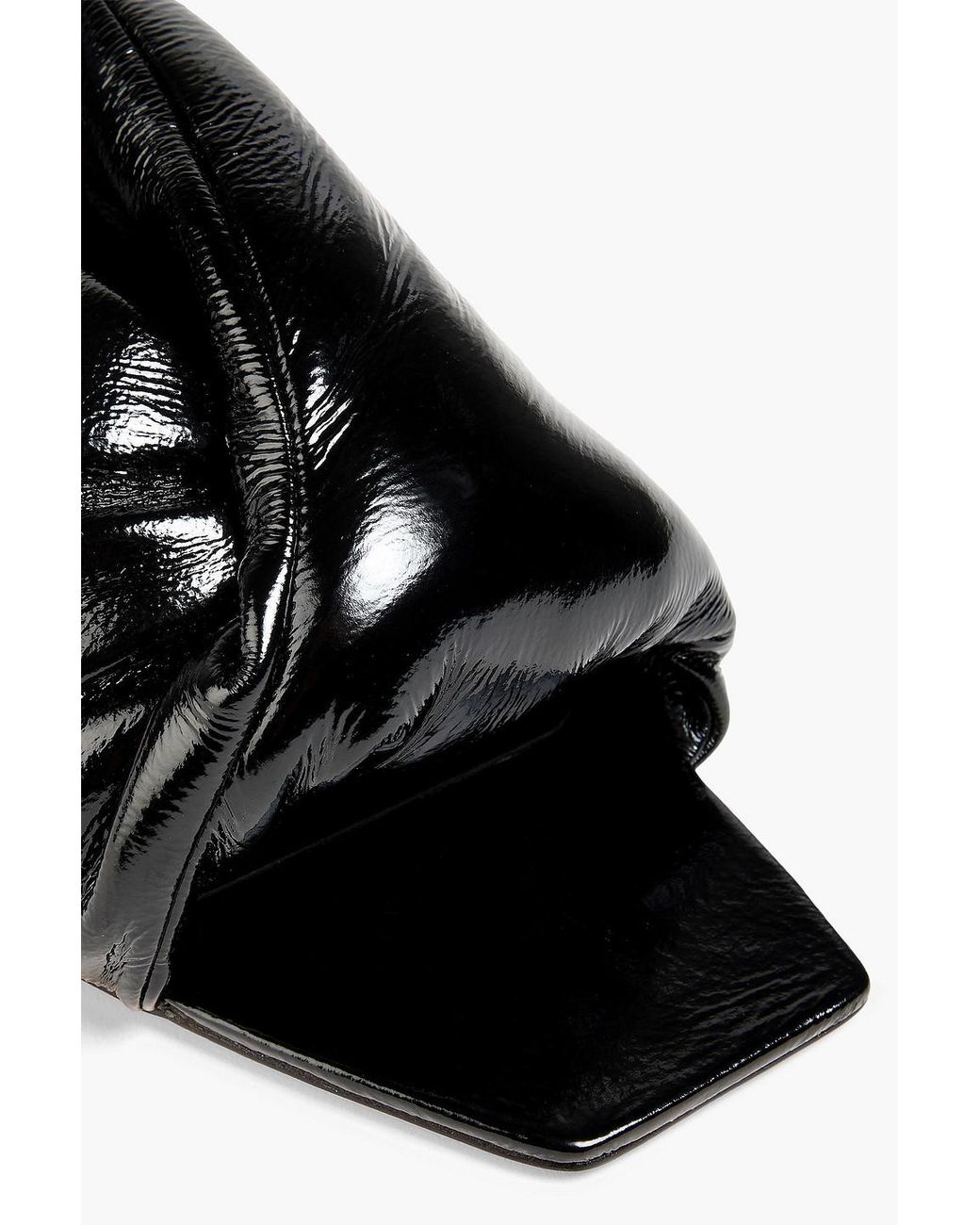 STUDIO AMELIA Black Croissant 90 Twisted Patent-Leather Mules