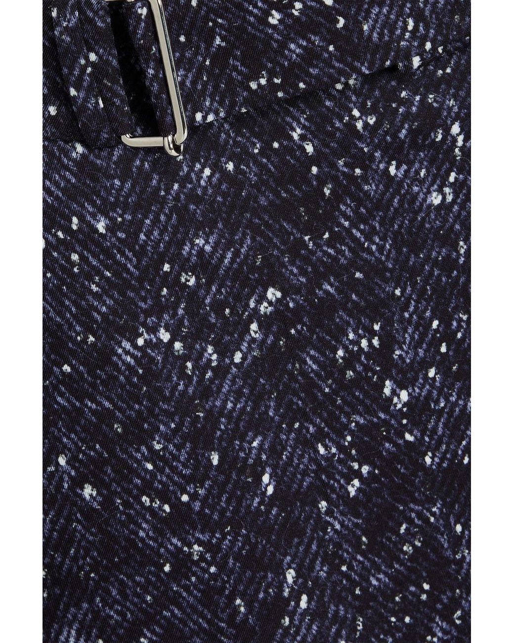 Officine Generale Blue Nash Belted Printed Twill Pants for men