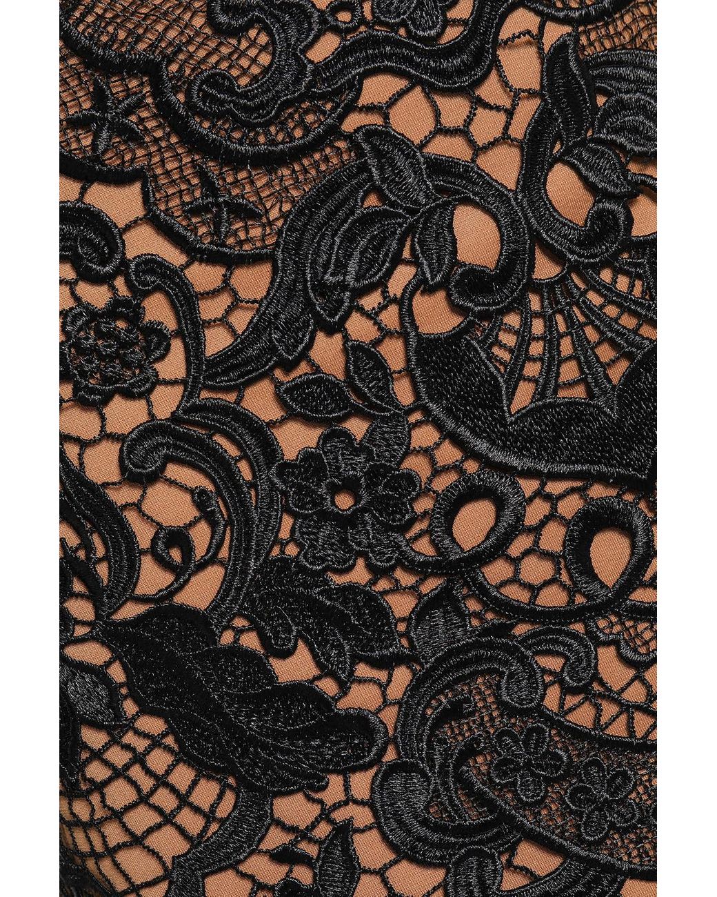 Self-Portrait Strapless Guipure Lace Mini Dress Black | Lyst