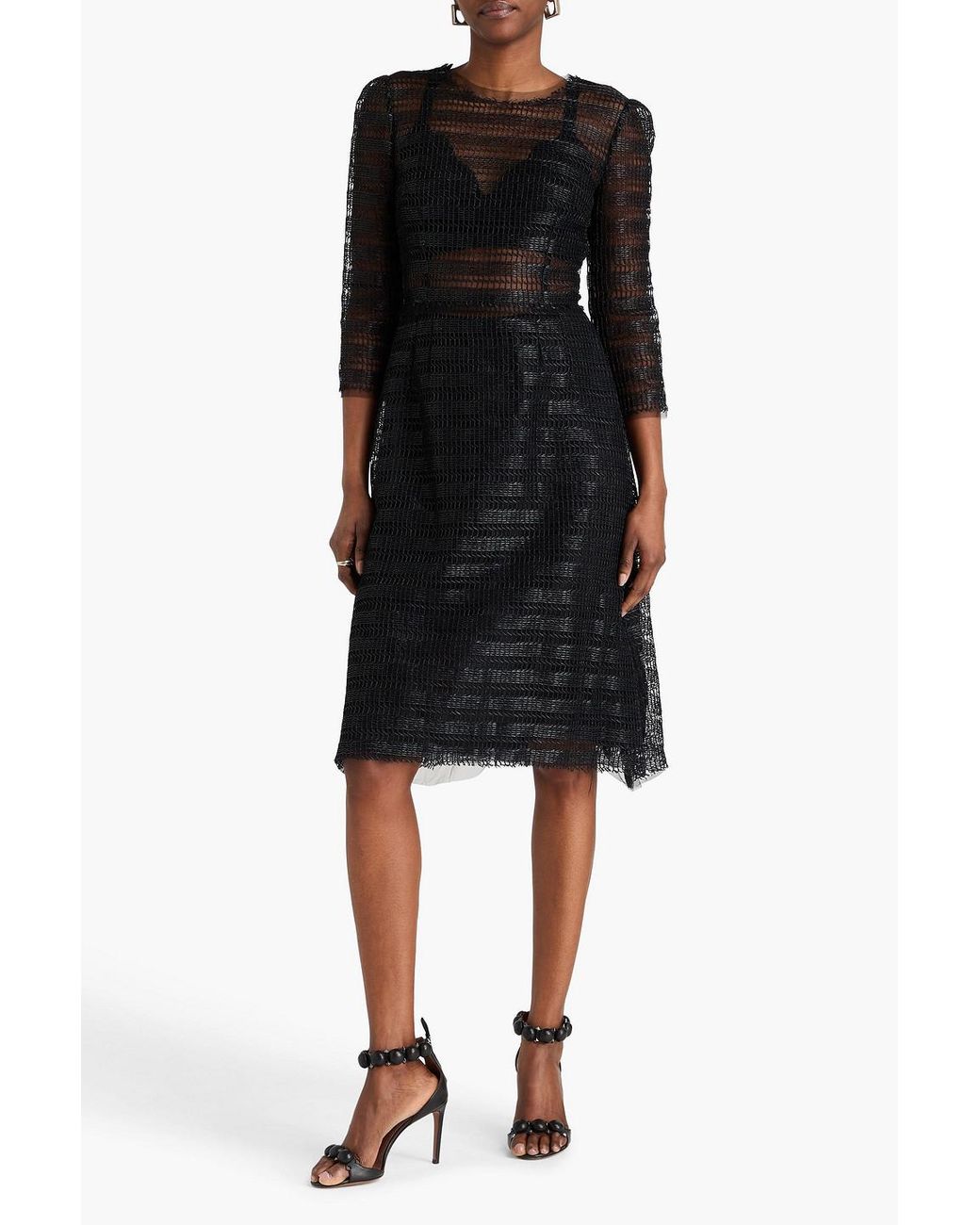 Dolce & Gabbana Black Tulle And Fishnet Dress