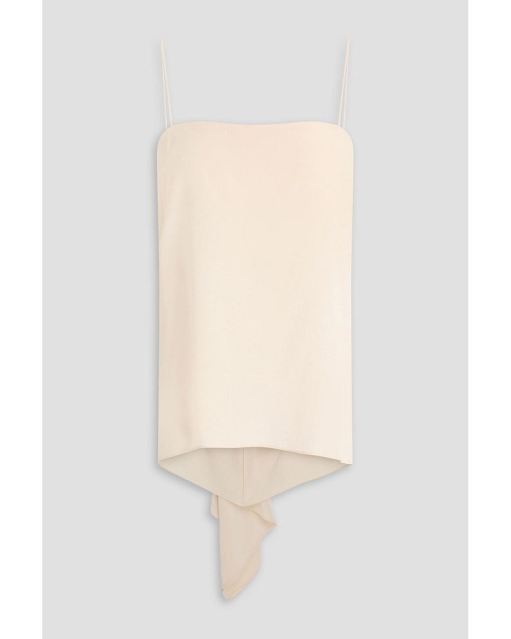 Esse Studios White Finesa Draped Silk Crepe De Chine Camisole