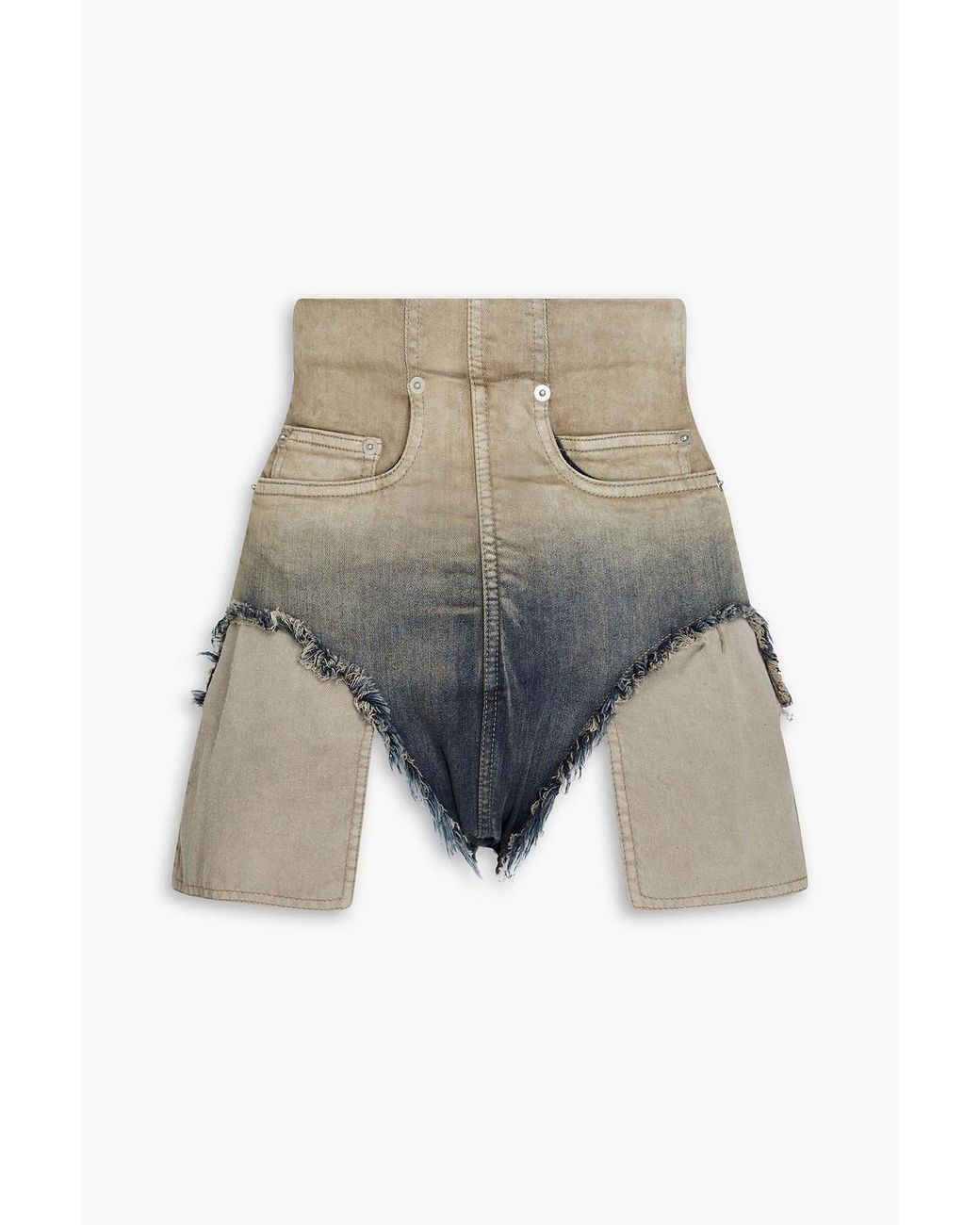 Rick Owens Natural Denim Shorts