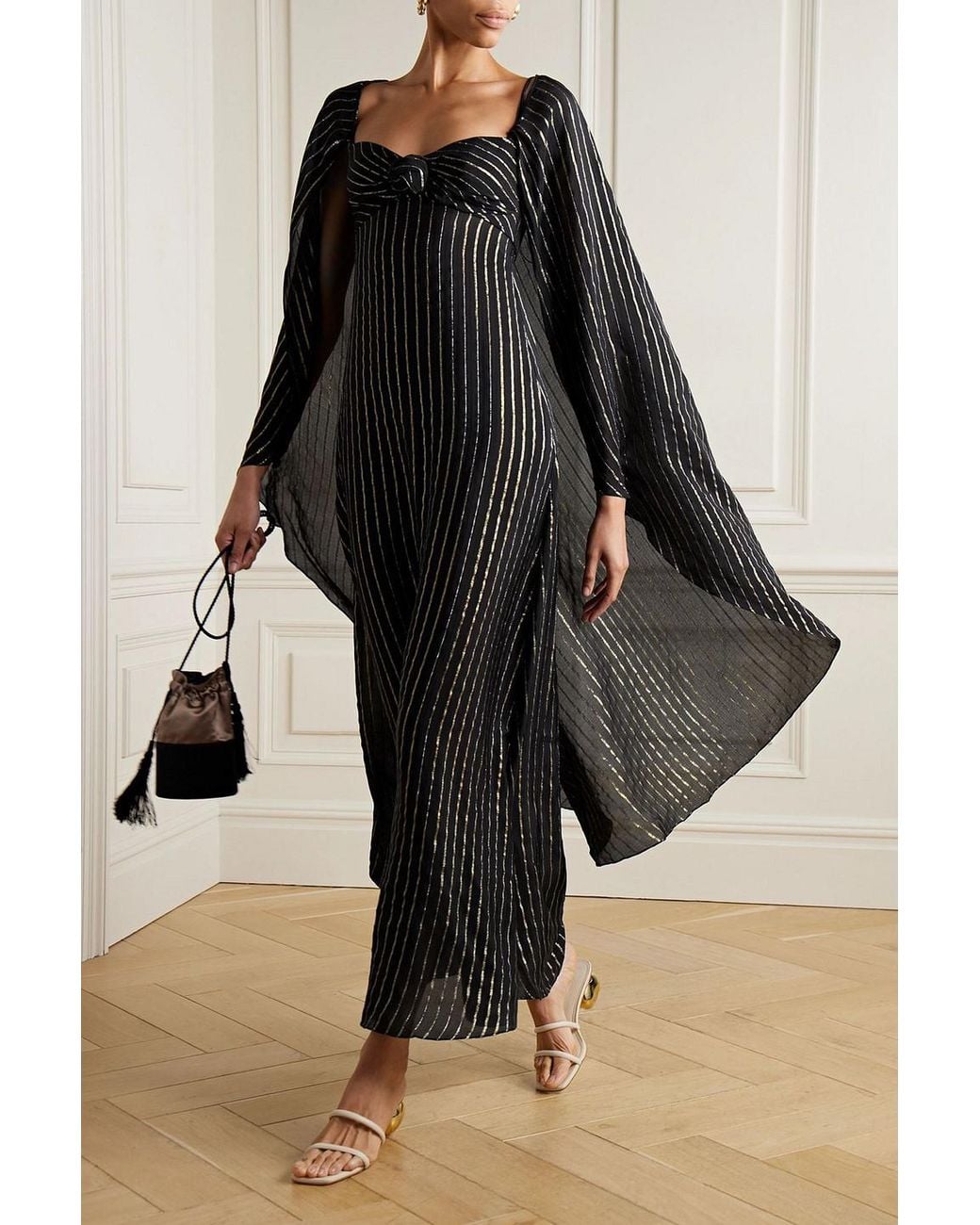 Johanna Ortiz Promise Of Splendor Metallic Striped Silk-Blend