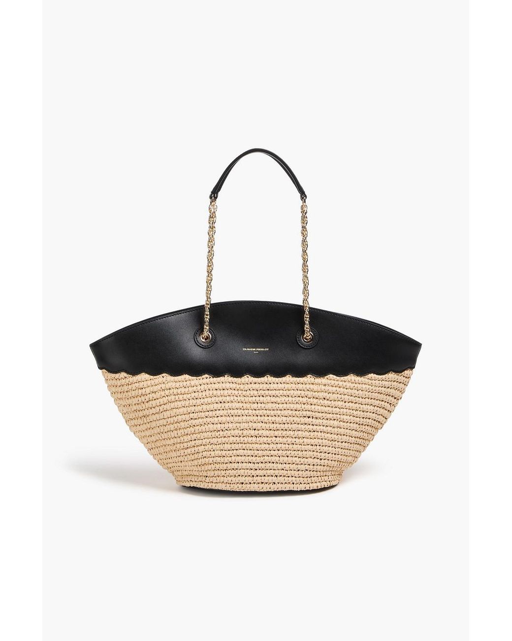 Claudie Pierlot Black Leather And Paper Tote