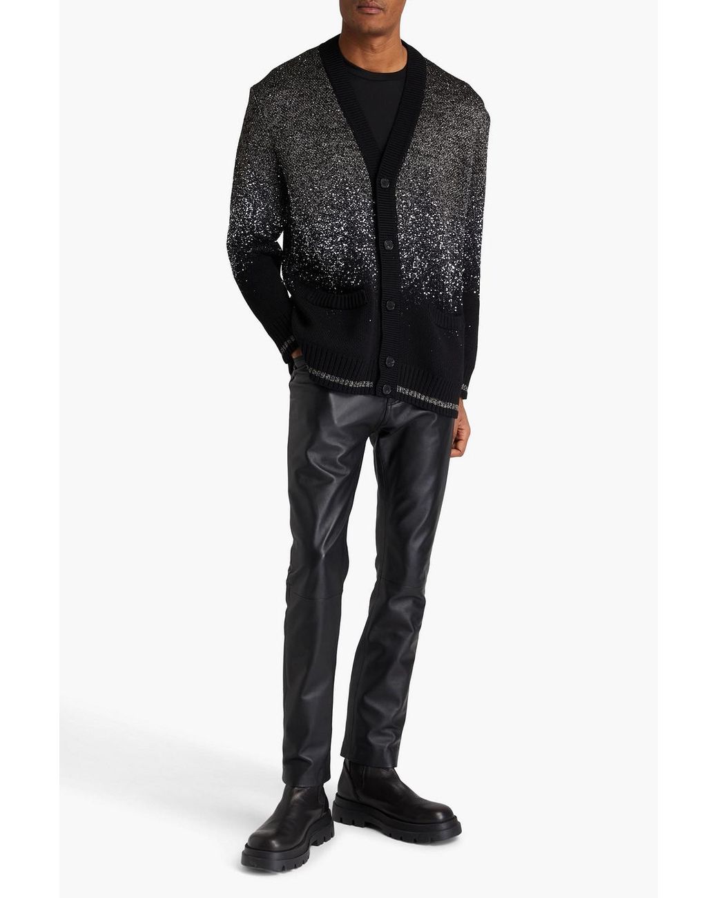 Missoni Black Sequin-embellished Metallic Knitted Cardigan for men