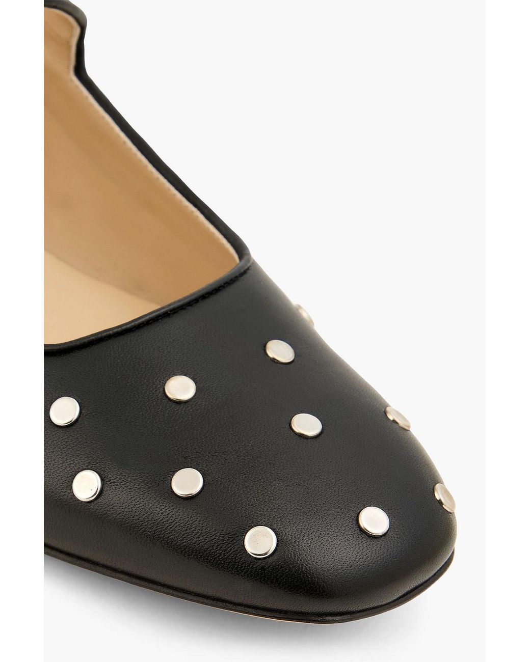 Le Monde Beryl Studded Leather Mary Jane Flats in Black | Lyst UK