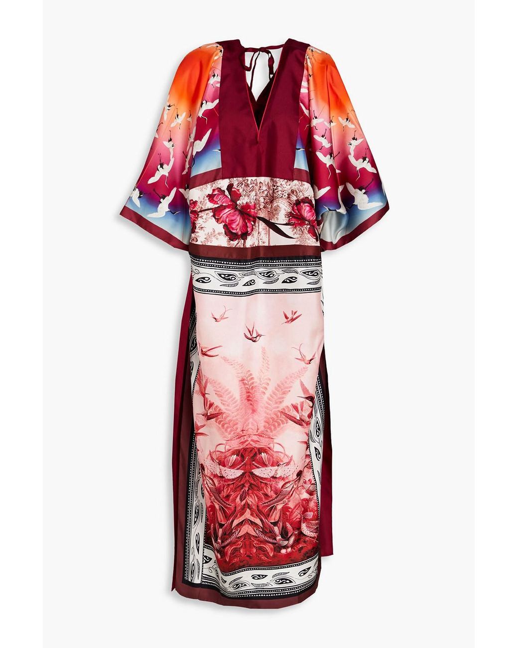 F.R.S For Restless Sleepers Calliope Printed Silk-satin Kaftan in Red |  Lyst Canada