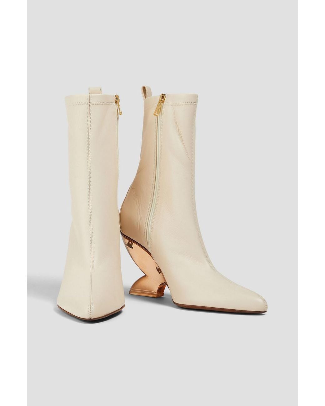 Zimmermann White Leather Ankle Boots