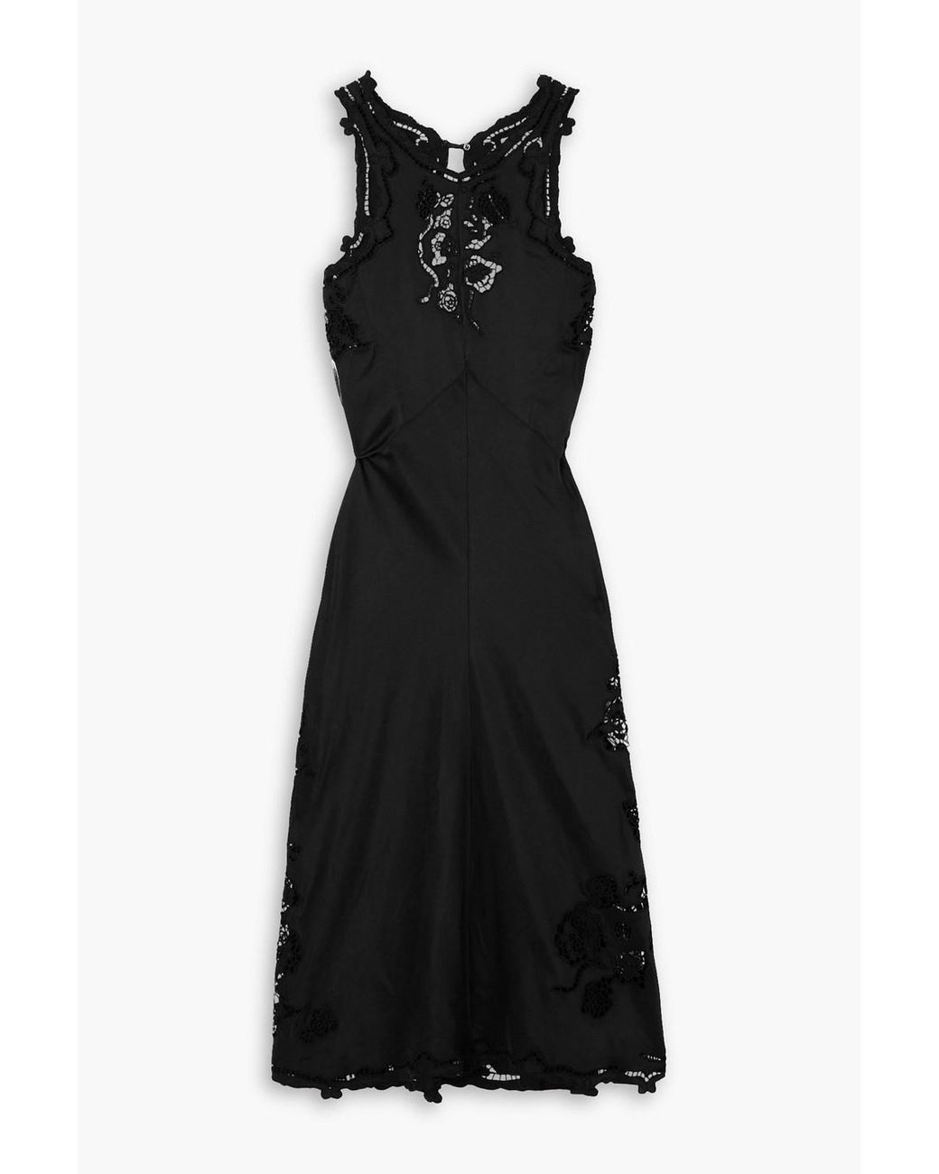 Isabel Marant Jadel Open-back Lace-trimmed Stretch-silk Satin Midi Dress in Black | Lyst Isabel Marant Jadel Open-back Lace-trimmed Stretch-silk Satin Midi Dress in Black | Lyst