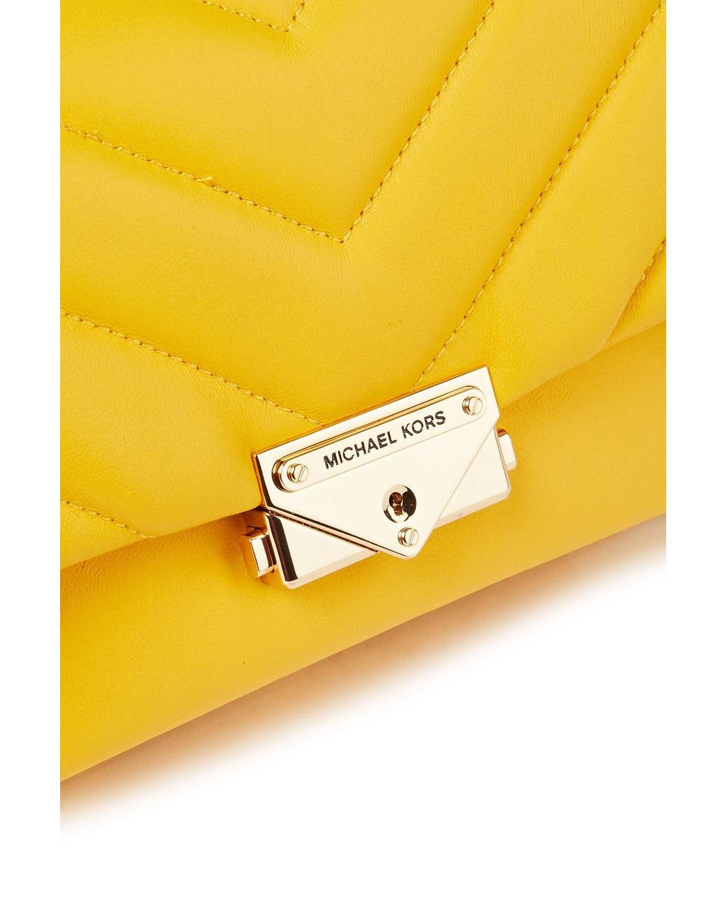 Michael Kors yellow glazed leather alexis crossbody shoulder bag