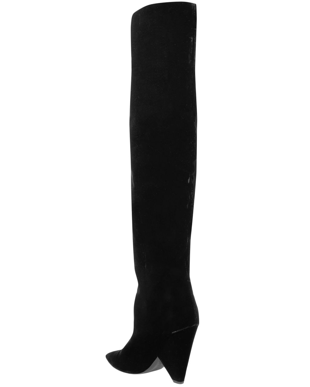 Saint Laurent Niki Black Velvet Over The Knee Boots | Lyst