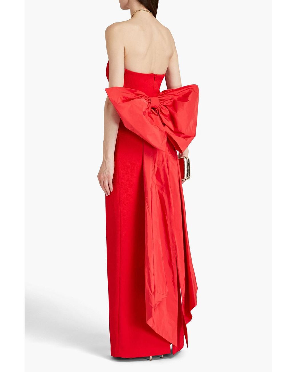 Rebecca Vallance Calla Strapless Bow-embellished Cloqué Gown