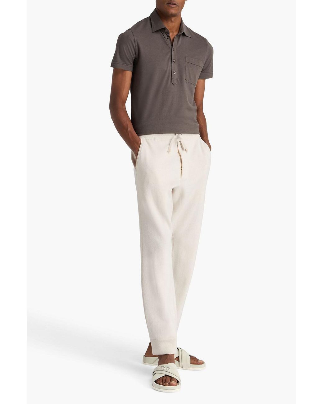 Tom Ford White Tapered Cashmere Sweatpants for men