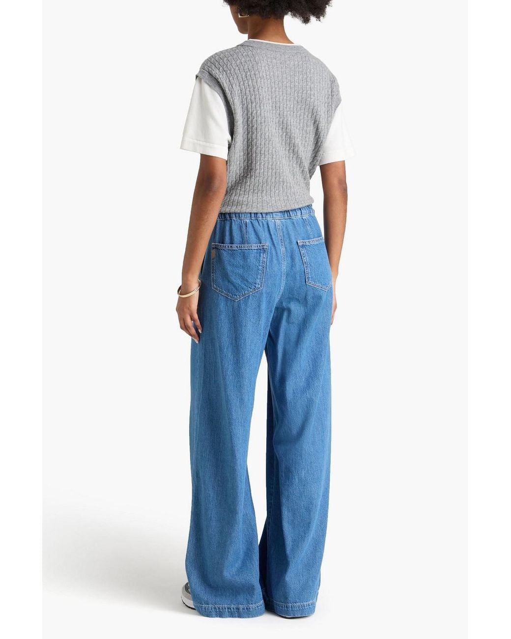PAIGE Blue Rumi High-Rise Wide-Leg Jeans