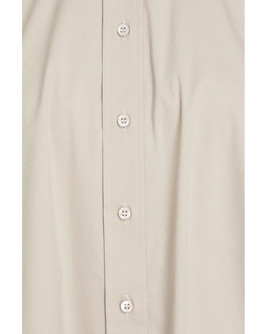 Brunello Cucinelli White Embellished Cotton-Blend Poplin Shirt