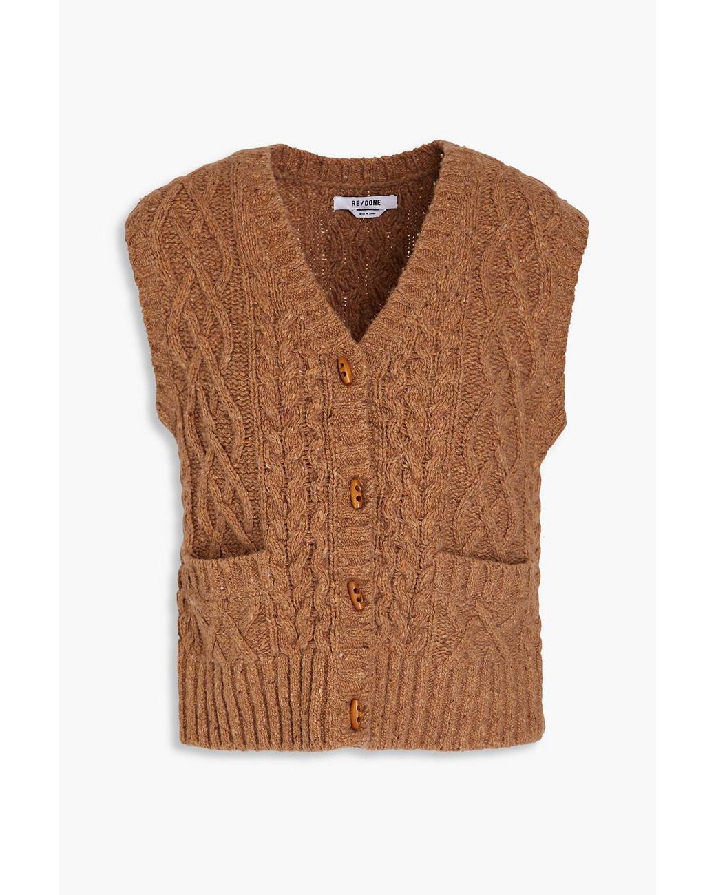 RE/DONE 50s cable-knit Cardigan Vest - Farfetch