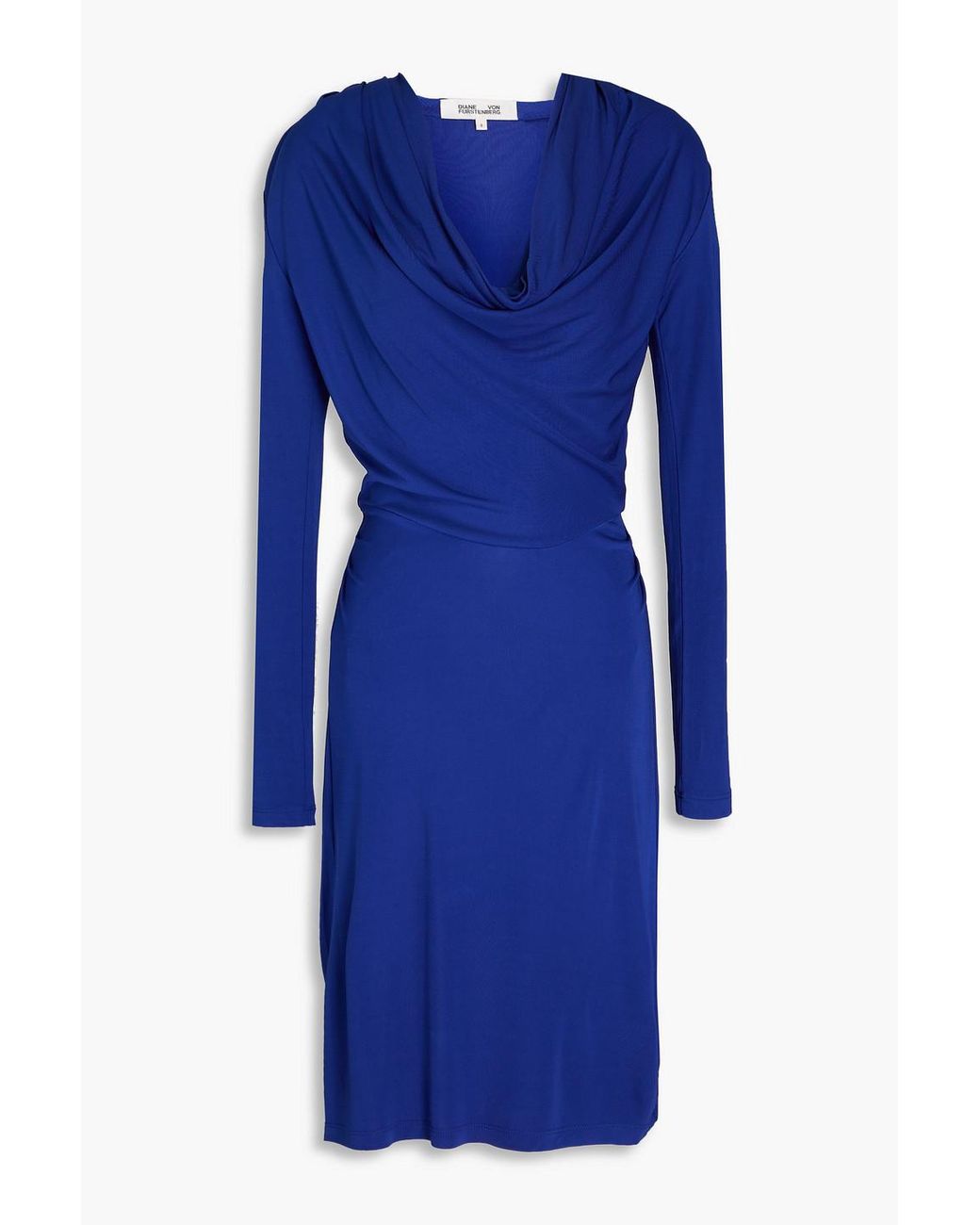 Diane von Furstenberg Joanie Draped Jersey Mini Dress in Blue | Lyst
