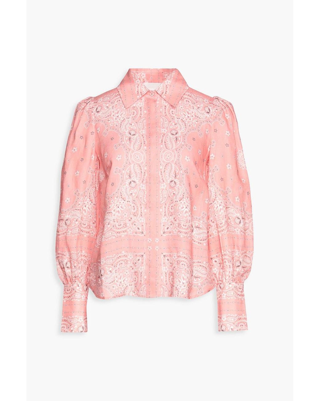 Zimmermann Paisleyprint Linen Shirt in Pink Lyst Australia