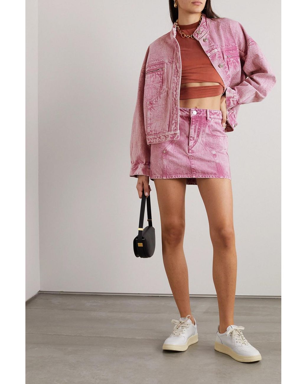 Isabel Marant Viane Denim Jacket in Pink Lyst