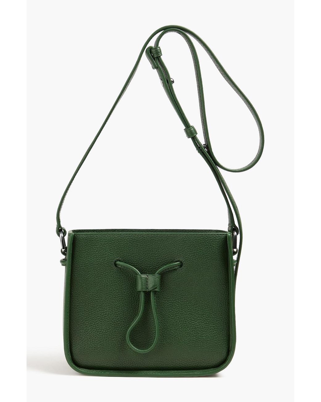 3.1 Phillip Lim Soleil Mini Pebbled-Leather Bucket Bag in Green