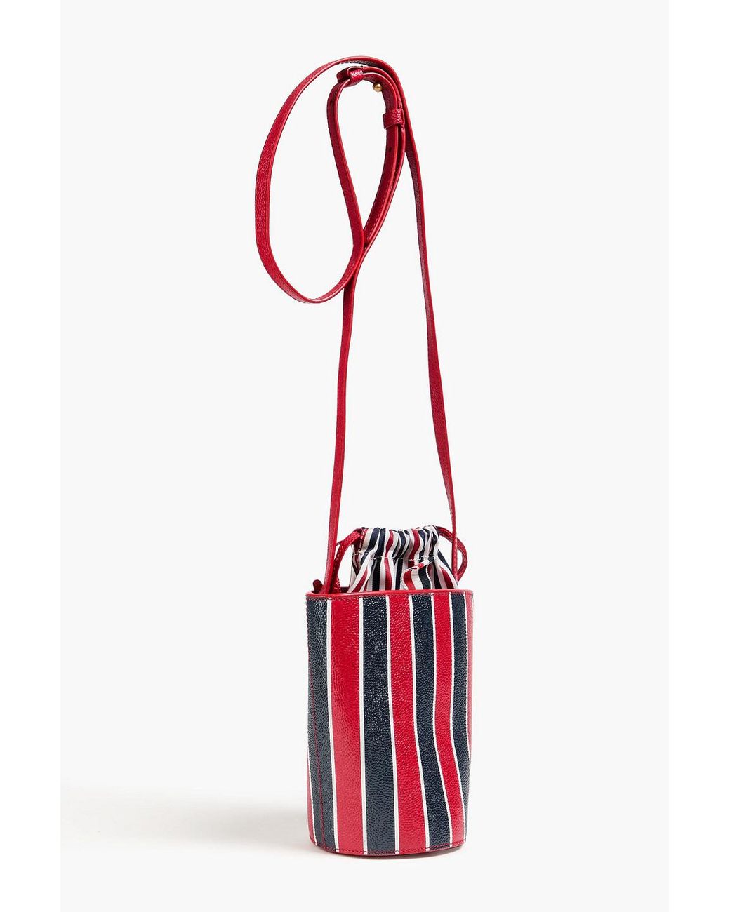 Thom Browne Red Striped Pebbled-Leather Cross-Body Bag