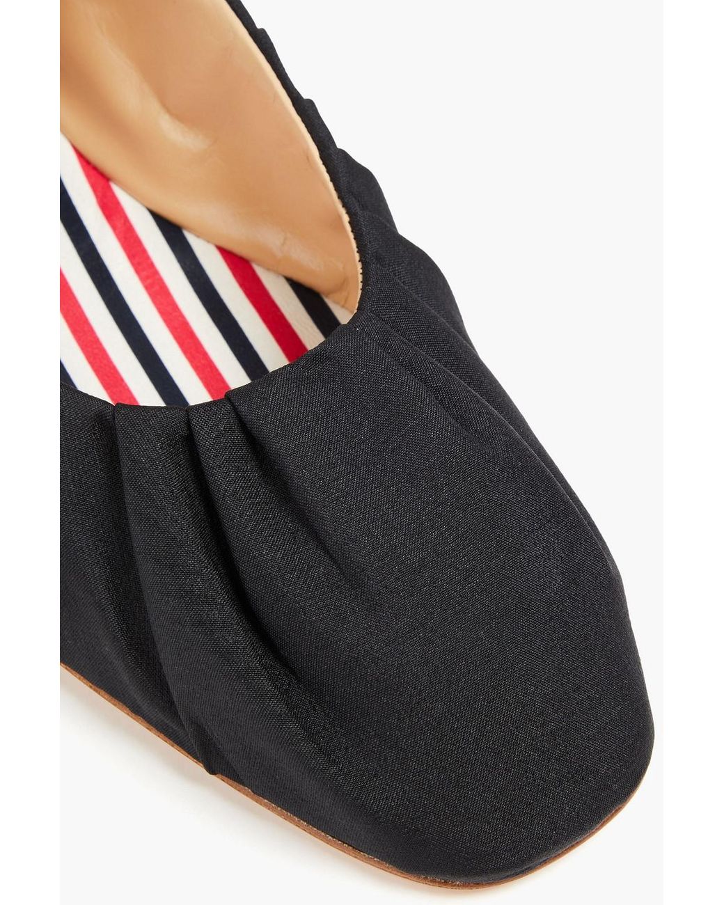 【関税込み】thom browne 'Thom John' ballet flats THOM BROWNE Thom John ruched satin ballet flats | THE OUTNET