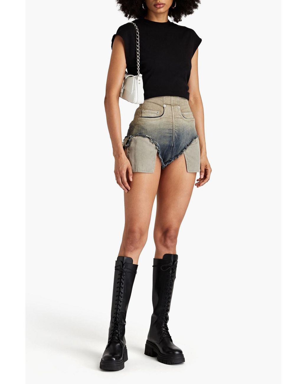 Rick Owens Natural Denim Shorts