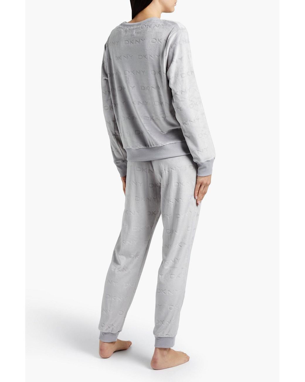 DKNY Printed Velour Pajama Set in Grey Lyst UK