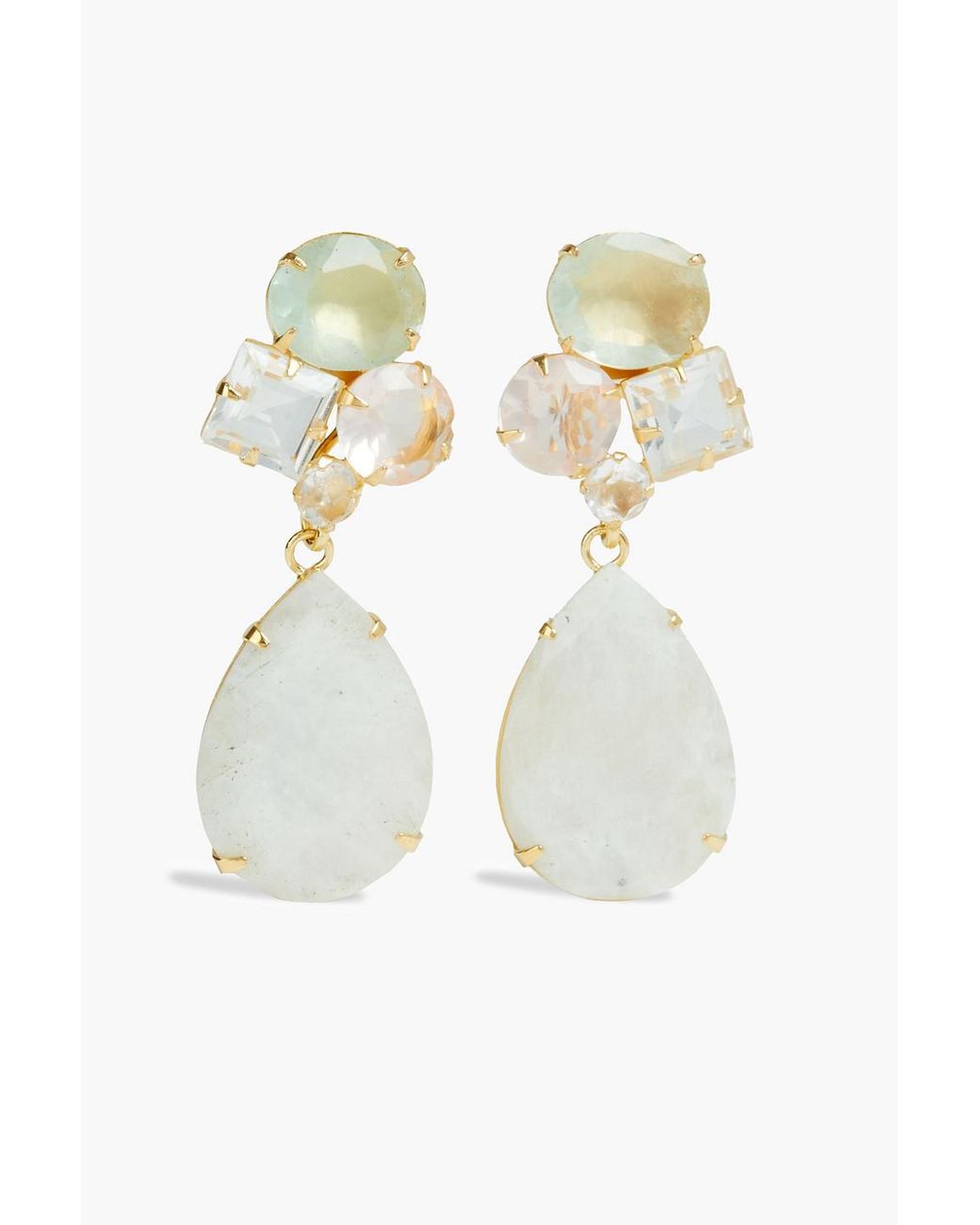 Bounkit Gold tone Quartz Earrings in White Lyst