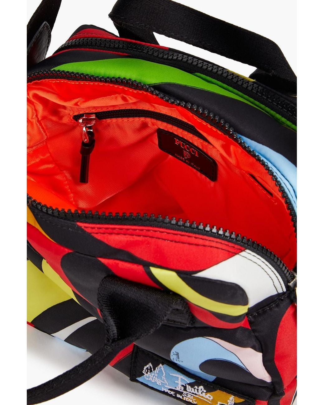 Emilio Pucci Red Quilted Printed Shell Camera Bag