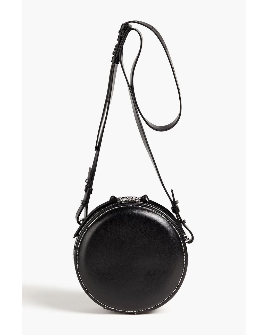 【GANNI】Mini Banner Logo Emboss Shoulder Bag/全国送料込み ganni-Black-Embossed-Leather-