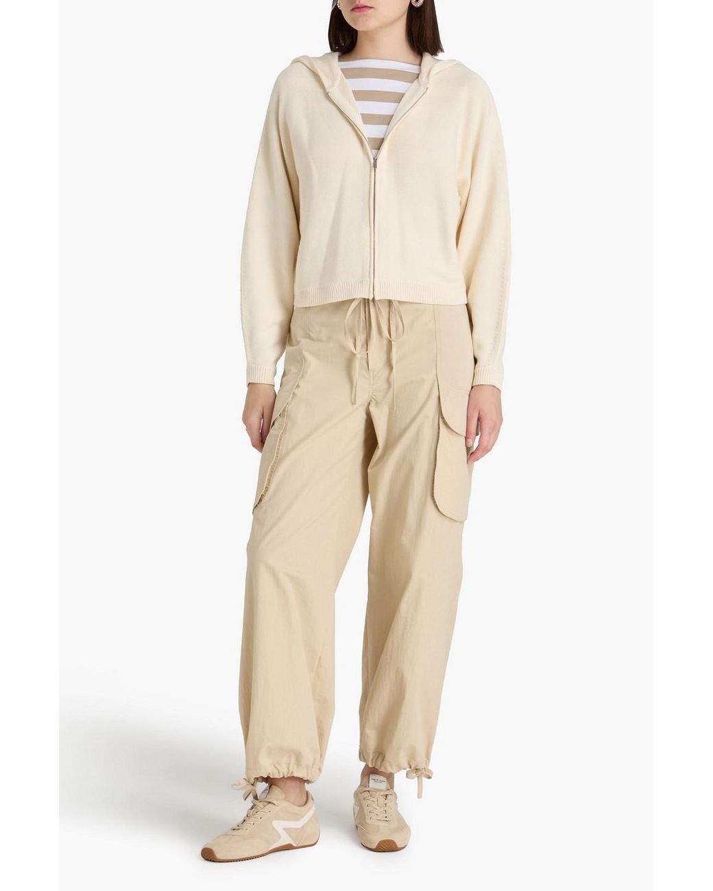 Theory Natural Cotton-Blend Zip-Up Hoodie