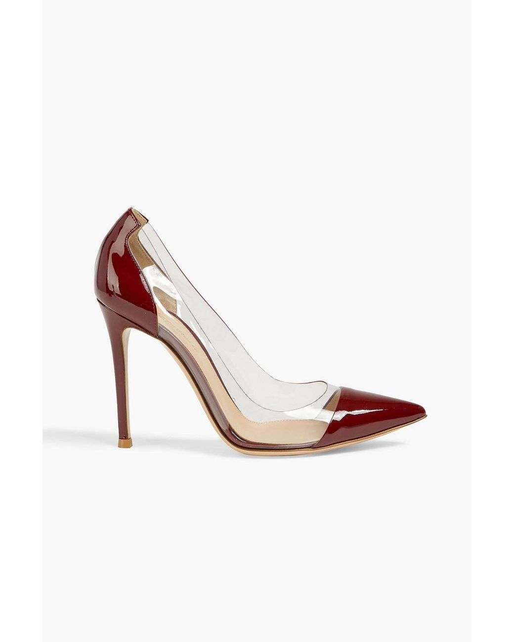 Gianvito Rossi Plexi Pvcpaneled Patentleather Pumps in Burgundy (Red