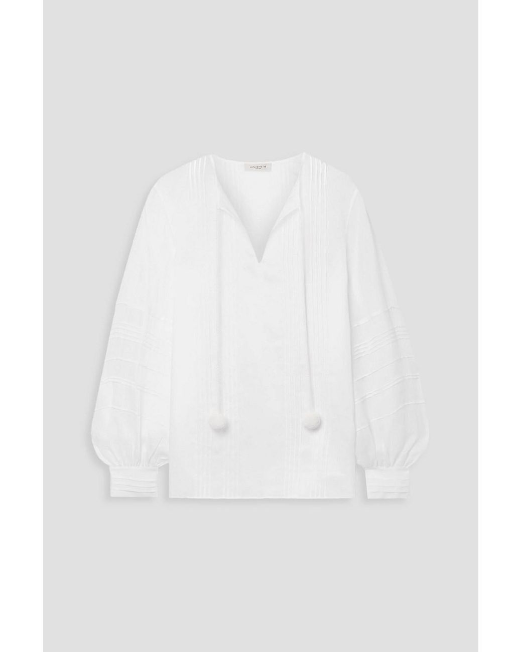 Lafayette 148 New York Gemma Pintucked Ramie And Lyocell-blend Blouse ...