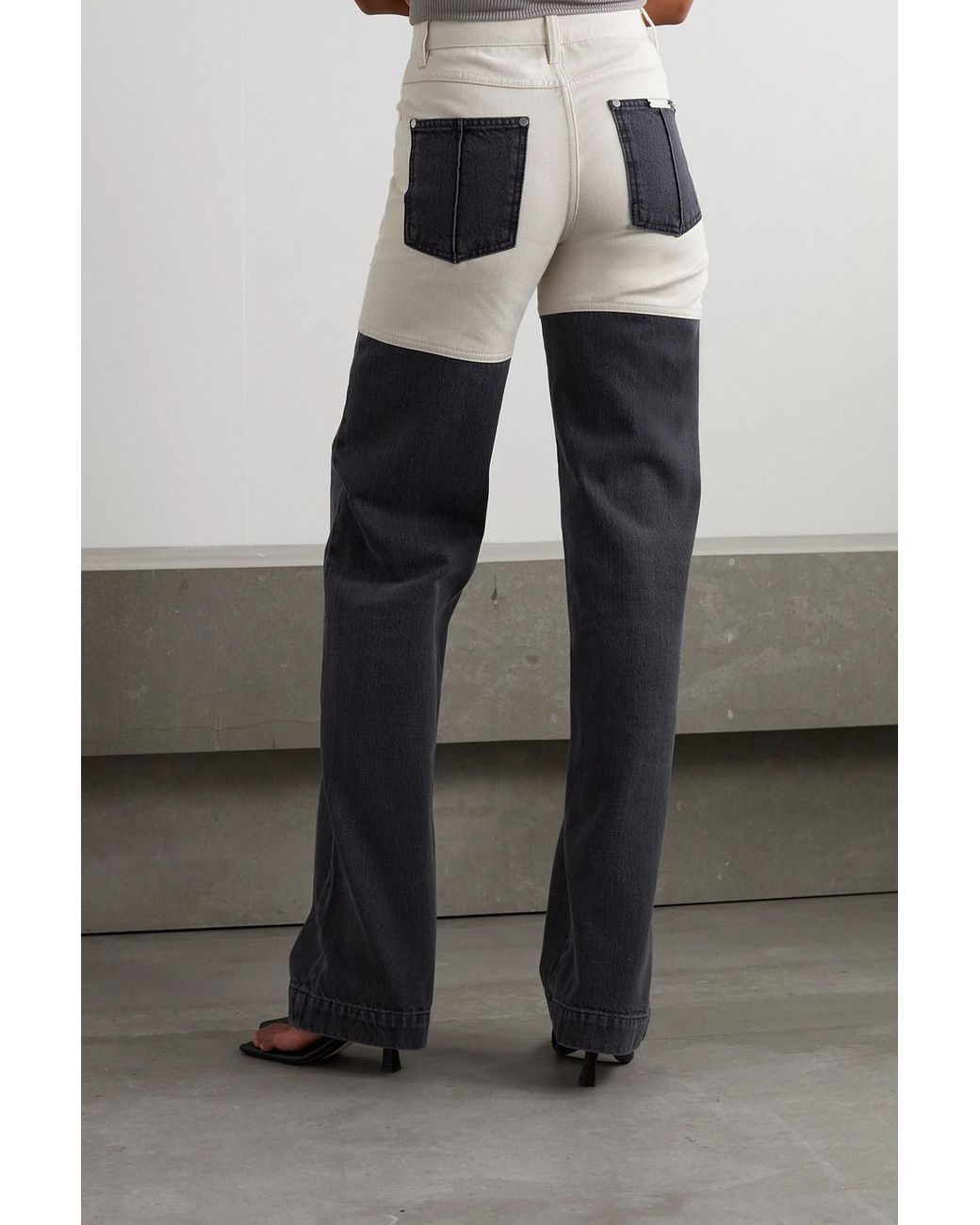Peter Do Two-tone High-rise Straight-leg Jeans in White | Lyst Peter Do Two-tone High-rise Straight-leg Jeans in White | Lyst