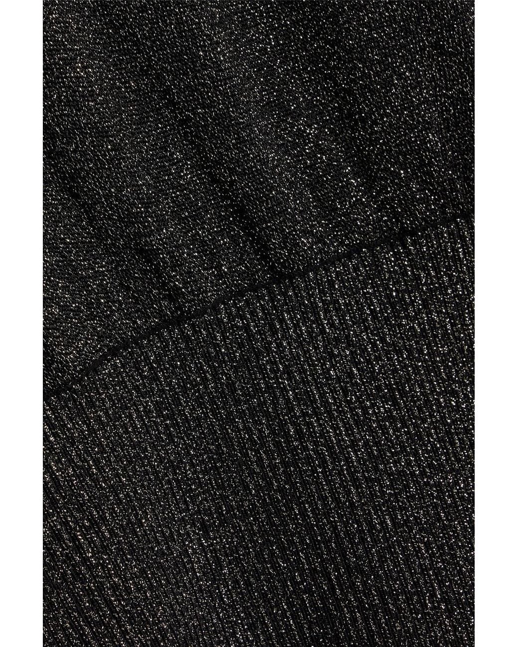 Zimmermann Black Metallic Stretch-Knit Top