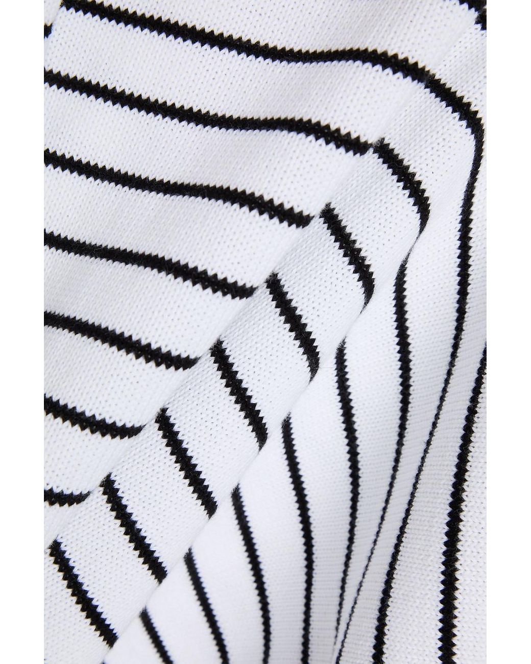 Theory White Striped Cotton Sweater