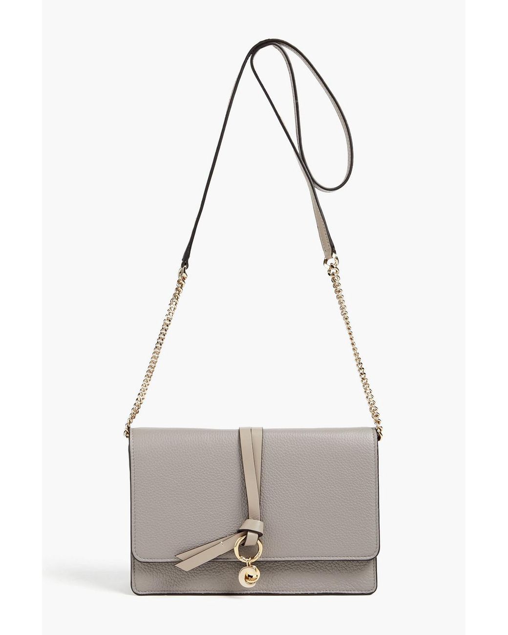 Chloé Alphabet Pebbled-leather Shoulder Bag in White | Lyst