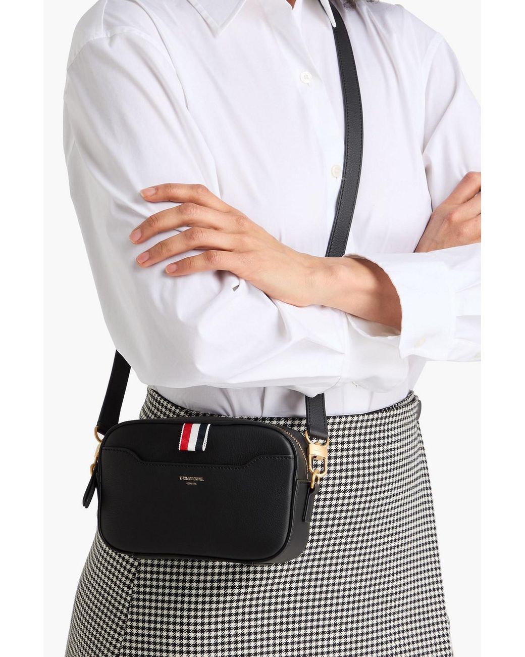 Thom Browne Black Leather Cross-body Bag