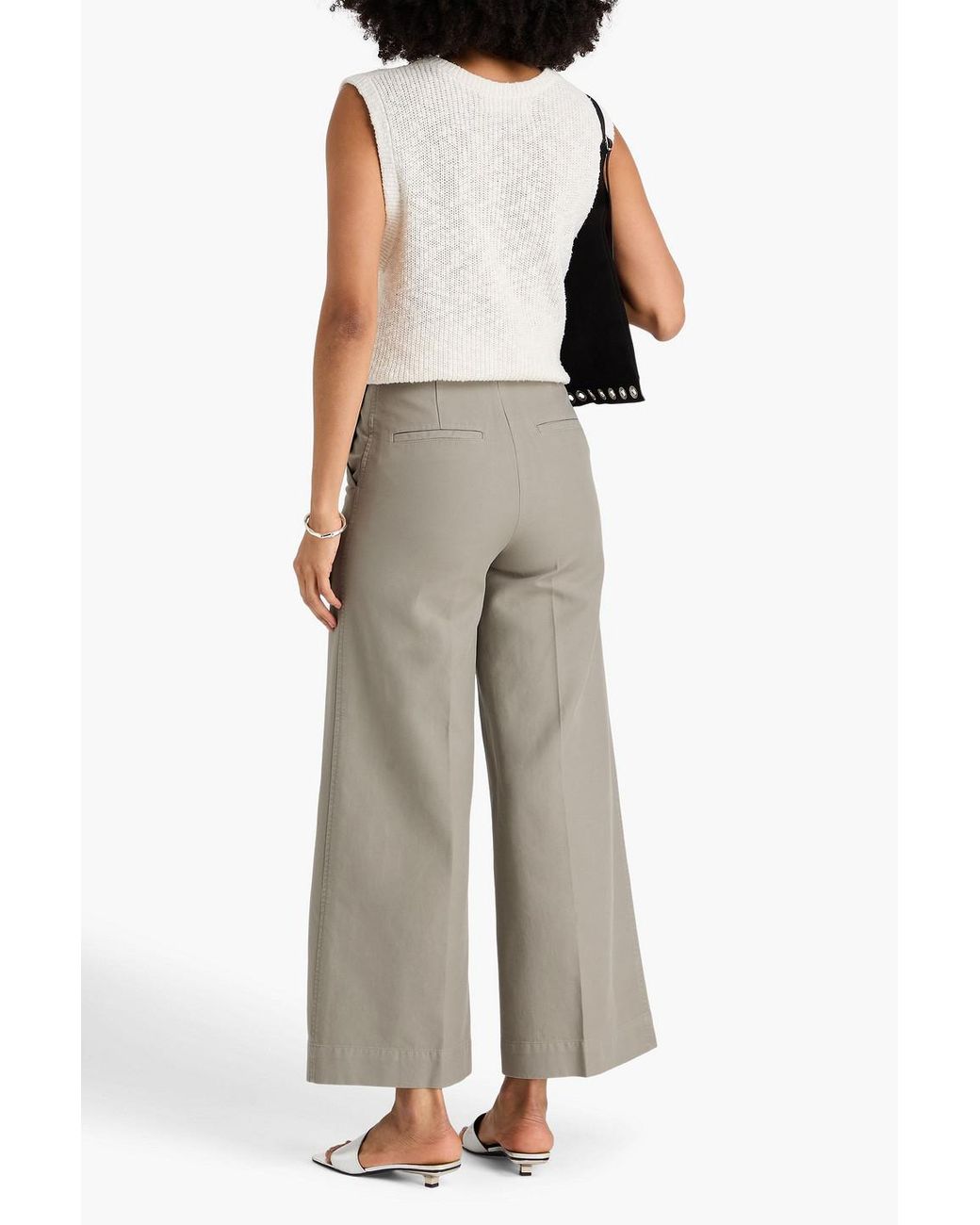 Totême White Hose mit weitem bein aus baumwoll-twill