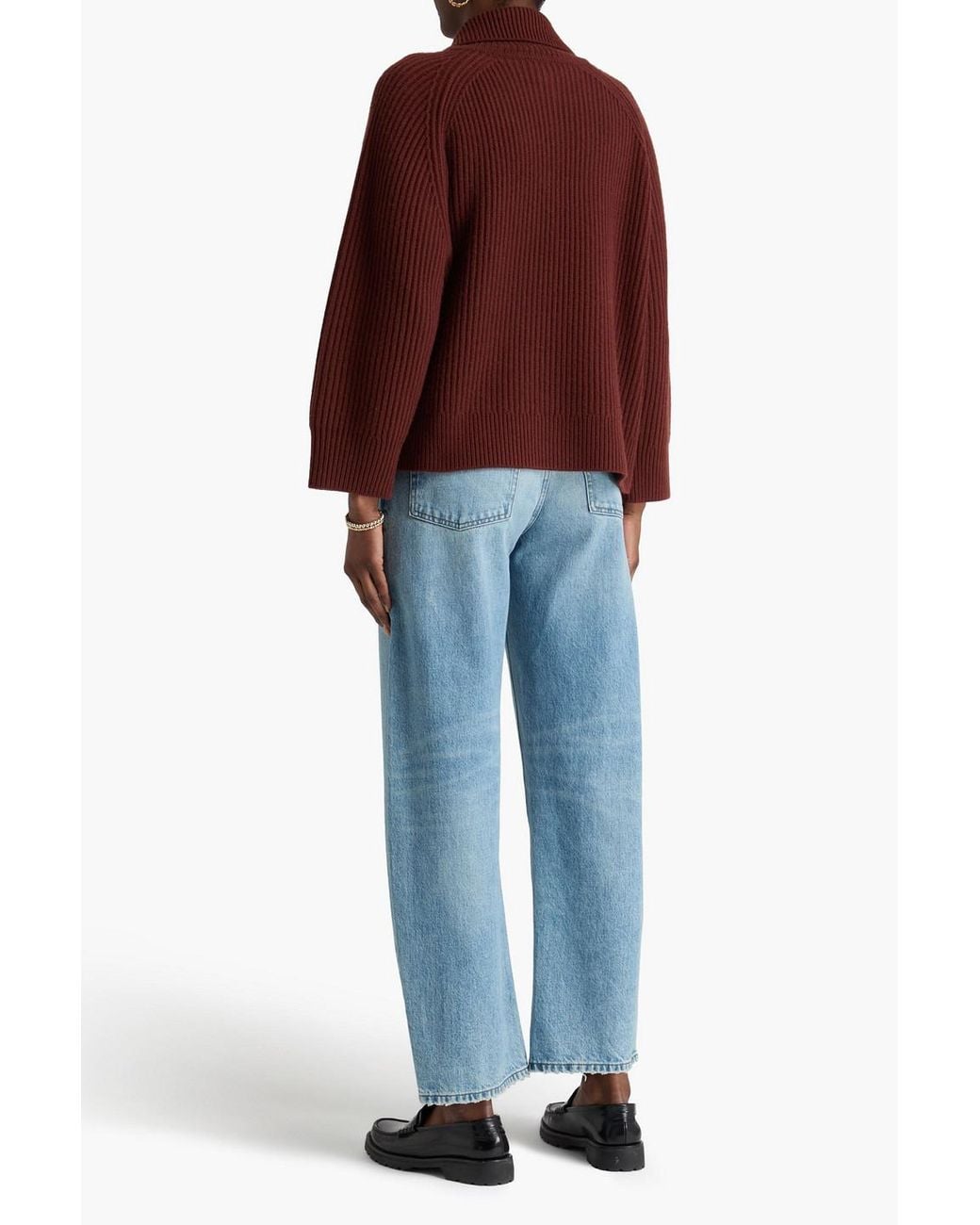 Nili Lotan Red Deryl Ribbed Cashmere Cardigan