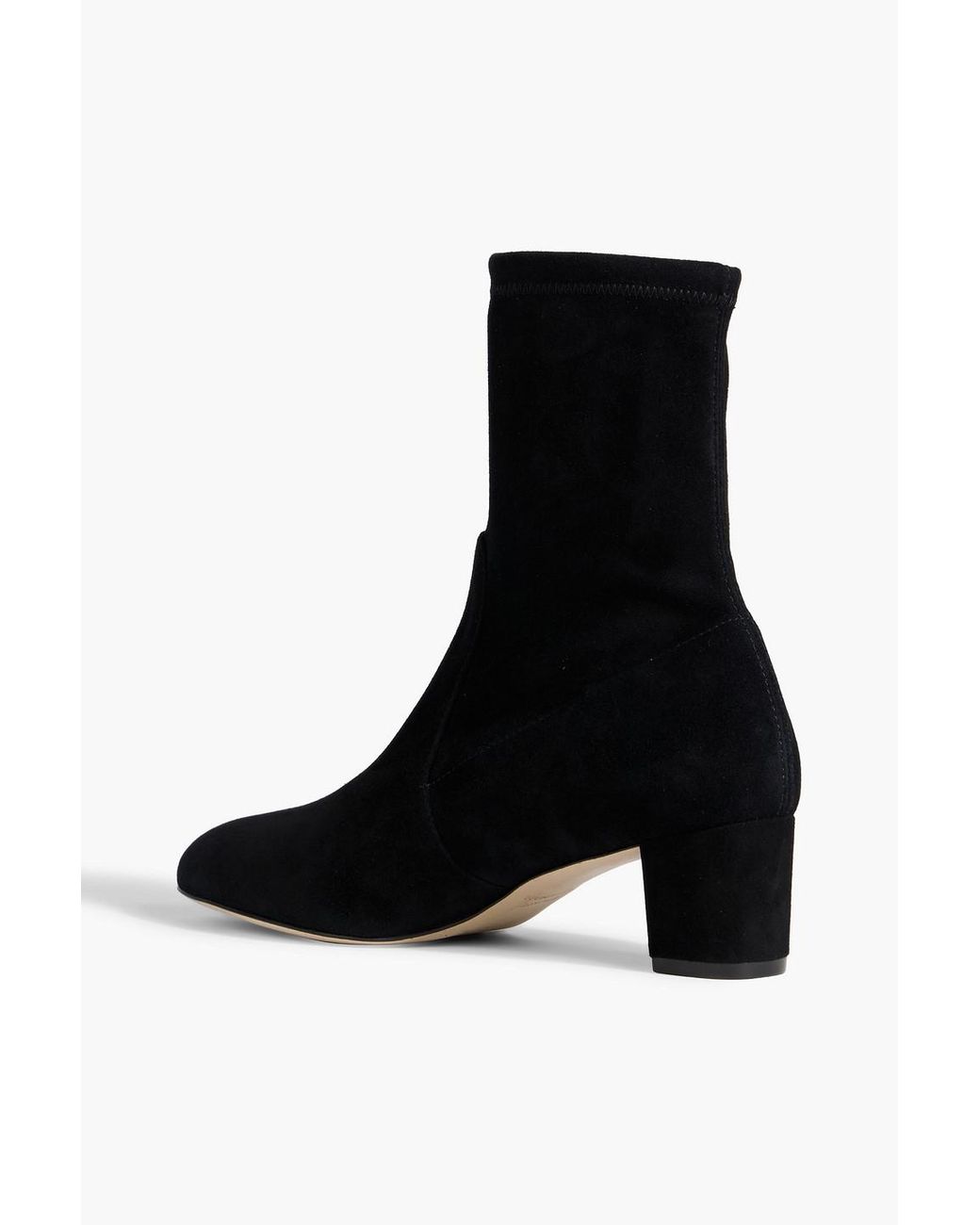 Stuart Weitzman Black Sofia 50 Suede Ankle Boots